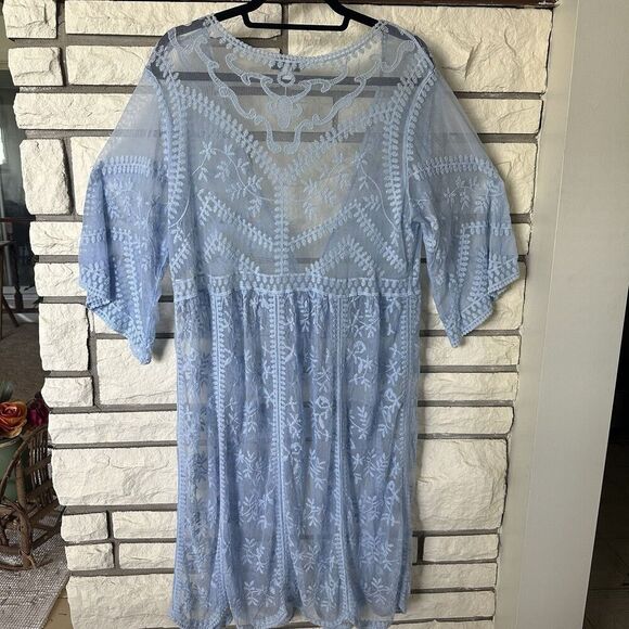 Davi & Dani Printed Long Sleeve Loose Kimono Sz Small Boho Chic Versatile Layer - Picture 6 of 8